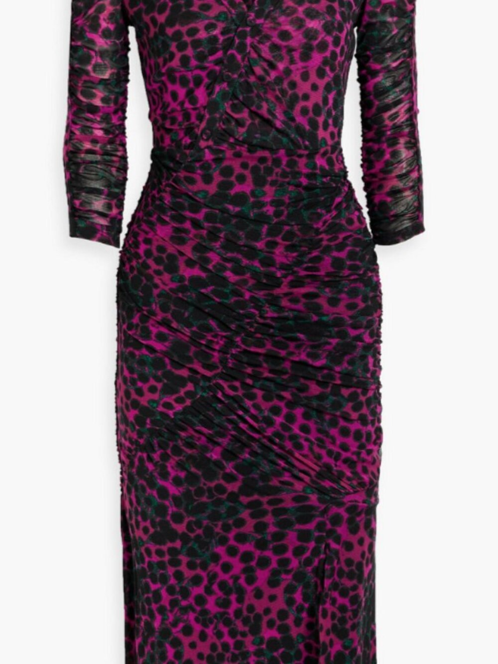 Diane von Furstenberg Animal Print Maxi Dress in Pink & Black Size XS